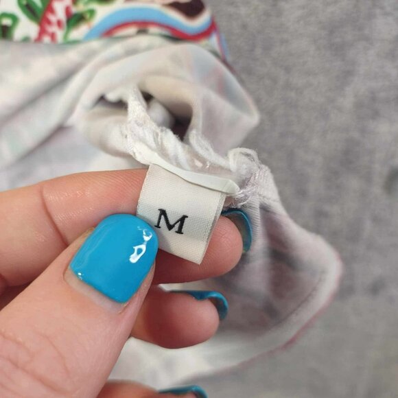 Loud Paisley Babydoll Y2K‎ Psychedelic  Festival Retro Boho Sequin Detail M Top - Picture 2 of 10